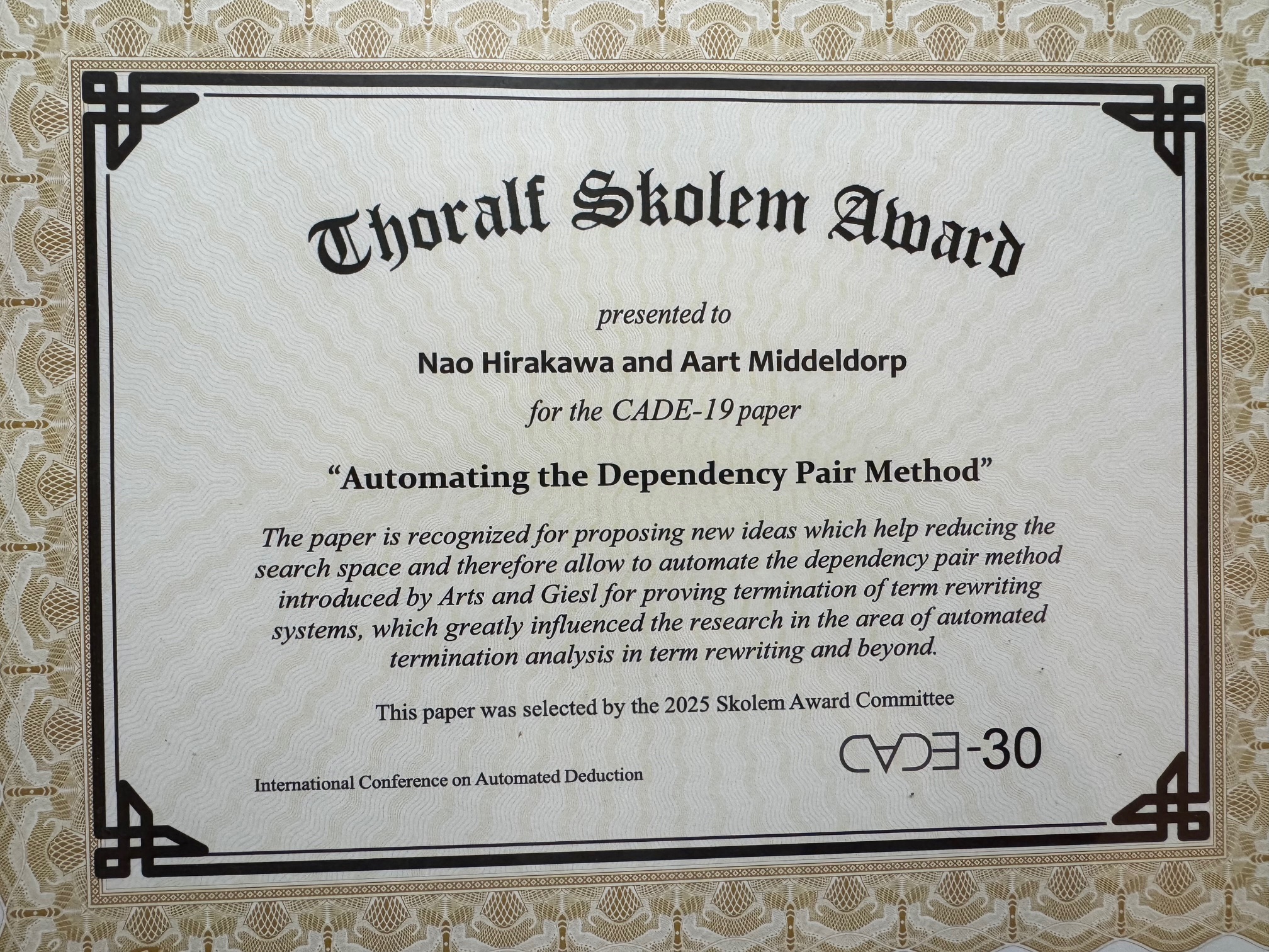 Certificate